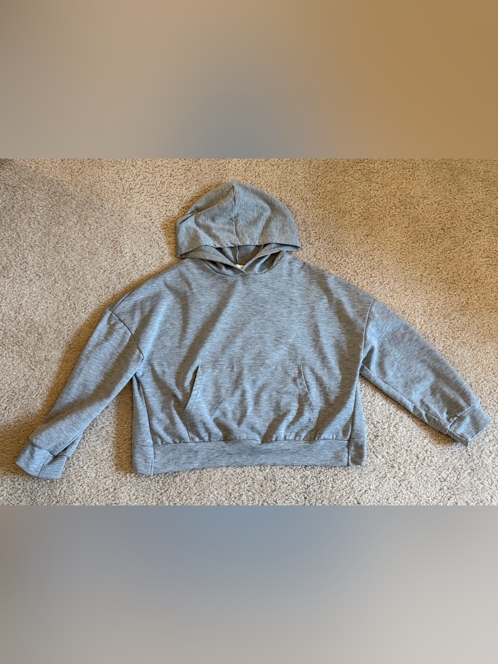 SHEIN Girl’s Light Gray Crewneck Hoodie Sweater